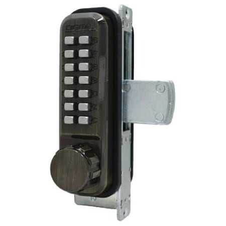 Lockey Mechanical Keyless Narrow Stile Deadbolt Lock Single Combination Antique Brass 2900-AB